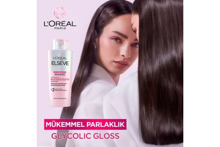 L'Oreal Paris Elseve Glycolic Gloss Mükemmel Parlaklık için Bakım Yapan Şampuan 200 ml
