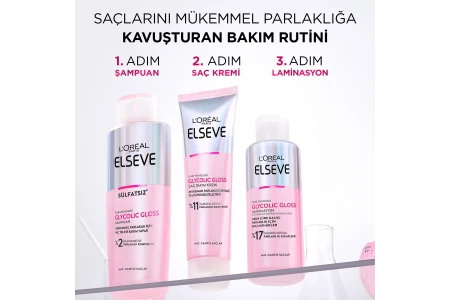 L'Oreal Paris Elseve Glycolic Gloss Mükemmel Parlaklık için Bakım Yapan Şampuan 200 ml