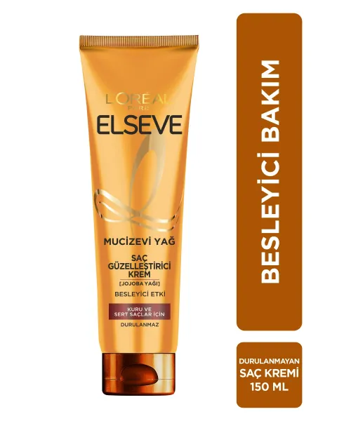 Elseve Mucizevi Yağ Saç Güzelleştirici Krem Kuru ve Sert Saçlar İçin 150ml